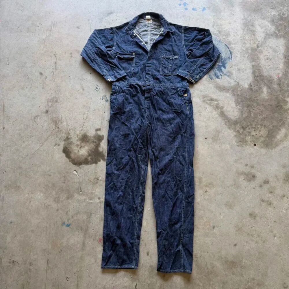 Vintage LVC Levi's Selvedge Denim Coveralls Donut Button WW2 SAMPLE GARMENT